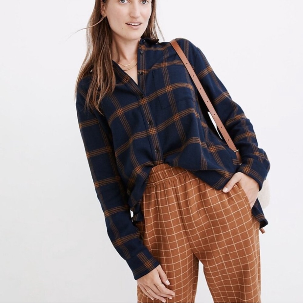 Madewell Flannel Oversized Ex-Boyfriend Shirt in Forbell Plaid